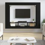 vidaXL fekete szerelt fa TV-szekrény 152 x 22 x 113 cm (833723)