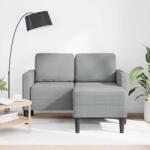 vidaXL világosszürke anyagból 2 üléses kanapé L-alakú kanapéval 125 cm (4107061) - vidaxl