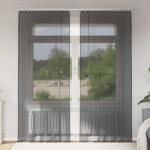 vidaXL 2 db fekete fátyolfüggönyök fülecske tetejével 140x260 cm (4102259)