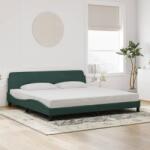 vidaXL sötétzöld bársony ágykeret matrac nélkül 200x200 cm (373255)
