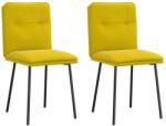 vidaXL 2 db sárga bársony étkezőszék (4101316) - vidaxl