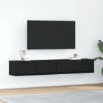 vidaXL 2 db fekete tölgy színű szerelt fa TV-szekrény 80x31x25, 5 cm (861511)