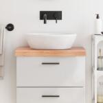 vidaXL világosbarna kezelt tömör fa fürdőszobai pult 60x40x(2-6) cm (3156106)