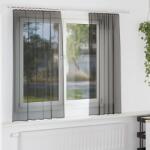 vidaXL 2 db fekete fátyolfüggönyök fülecske tetejével 140x260 cm (4102256)