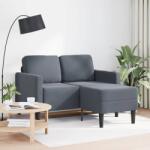 vidaXL sötétszürke bársony 2 üléses kanapé L-alakú kanapéval 125 cm (4107070)