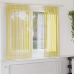 vidaXL 2 db sárga fátyolfüggönyök hurokkal 140x175 cm (4102317) - vidaxl