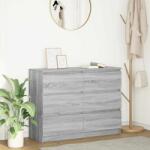 vidaXL szürke sonoma színű szerelt fa tálalószekrény 100x35x76 cm (3328503)