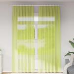 vidaXL 2 db almazöld fátyolfüggönyök fülecske tetejével 140x260 cm (4102255)