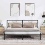 vidaXL sonoma tölgy színű szerelt fa ágykeret matrac nélkül 193x203 cm (4106798)