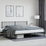 vidaXL fekete fém ágykeret fejtámlával 200 x 200 cm (374444)
