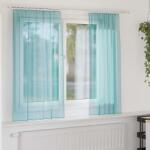 vidaXL 2 db türkizkék fátyolfüggönyök hurokkal 140x175 cm (4102327)