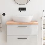 vidaXL kezeletlen tömör fa fürdőszobai pult 80x50x(2-6) cm (3156025)