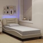 vidaXL krém szövet ágykeret LED-ekkel matrac nélkül 80x200 cm (3213667)