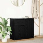 vidaXL fekete tölgy szerelt fa tálalószekrény fiókos 71x35x65 cm (861599)