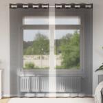 vidaXL 2 db fekete fátyolfüggönyök rojtokkal 140x225 cm (4102061) - vidaxl