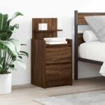 vidaXL 2 db barna tölgy éjjeliszekrények 2 fiókkal 38x34x80 cm (861368)