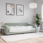 vidaXL világosszürke bársony kanapéágy 90 x 190 cm (354071)