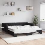 vidaXL fekete kihúzható szövet heverő 100 x 200 cm (3197433)
