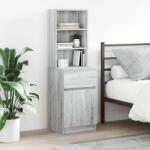 vidaXL szürke sonoma színű szerelt fa éjjeliszekrény 39x35x125 cm (861315)
