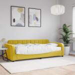vidaXL sárga bársony heverő matraccal 90 x 200 cm (3196910)