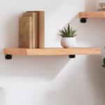 vidaXL világosbarna kezelt tömör tölgyfa fali polc 60x30x(2-6) cm (363646)
