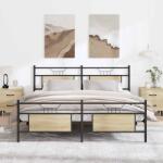 vidaXL sonoma tölgy színű fém ágykeret matrac nélkül 183 x 213 cm (3325099)