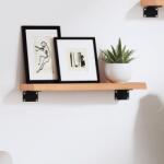 vidaXL világosbarna kezelt tömör tölgyfa fali polc 40x10x2 cm (363620) - vidaxl