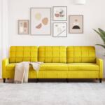 vidaXL 3 személyes sárga bársony kanapé 210 cm (4007650) - vidaxl
