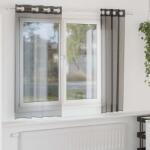 vidaXL 2 db fekete fátyolfüggönyök rojtokkal 140x140 cm (4102059)