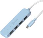 j5create Eco-Friendly USB-C HUB JCH341E, Gen 2, 10 Gpbs, 4 x USB-A, Cyan (JCH341EC-N)