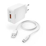 Hama 00201626 "QC 3.0" USB -Type-C kábellel (19, 5w), fehér fic e3 hálózati töltő szett (00201626) - bestbyte