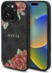 GUESS Husa Guess PU Leather 4G Roses MagSafe pentru iPhone 16 Pro Max Negru (GUHMP16XP4ROPEMCK)