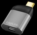LogiLink USB 3.2 Gen2 Type-C adapter, USB-C/M to mDP/F, 8K, alu, fekete/szürke (CUA0205) (CUA0205)