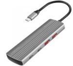 LogiLink Ultravékony USB 3.2 Gen2 hub, 2x USB-A, 5x USB-C, PD, 100 W, asztroszürke (UA0414) (UA0414)