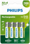 Philips Újratölthető akkumulátor AA NiMH 2100mAh 4 darabos készlet