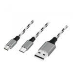 LogiLink USB 2.0 kábel, USB-A/M - Micro-USB + USB-C, fehér/fekete, 1, 2 m (CU0202) (CU0202)