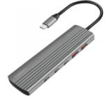 LogiLink Ultravékony USB 3.2 Gen2 hub, 2x USB-A, 8x USB-C, PD, 100 W, asztroszürke (UA0415) (UA0415)