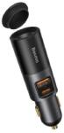 Baseus szivargyújtó adapter (elosztó, szivargyújtó+USB+Type-C aljzat, PD gyorstöltő 3.0, 120W) SZÜRKE