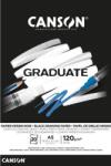 Canson Pad Graduate Papier Dessin Noir Vázlatfüzet A5 120 g Noir (C400110385)