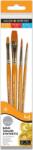 Daler-Rowney Simply Acrylic Brush Gold Taklon Synthetic Round and Flat Shader Ecsetkészlet 4 db (216920401)