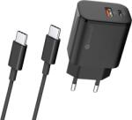 mobilNET STURDO töltő adapter 20W, PD + QC 3.0, 3A USB-C kábellel, fekete