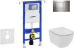 Geberit Duofix - Falra szerelhető szett, WC és ülőke Ideal Standard Tesi, Sigma30 gombok, Rimless, SoftClose, fényes króm/ matt króm 111.355. 00.5 NE6 (111.355.00.5 NE6)