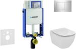 Geberit Kombifix - WC modul nyomógombbal Sigma30, fényes króm/matt króm + Ideal Standard Tesi - WC és ülőkével, Aquablade, SoftClose 110.302. 00.5 NU6 (110.302.00.5 NU6)