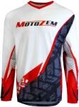 MotoZem Tricou motocross MotoZem Ground MX alb-negru-roșu (MTZDRESWHREDBL)