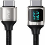USAMS USB-C - USB-C gyorstöltő kábel kijelzővel, max. 100W, 1, 2m [SJ546USB01]