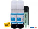 Alphachem Set Cerneala Compatibila Canon GI41 (2x70ml Cyan, 8000pagini un-box) + Pix CNX567 si Textmarker pastel