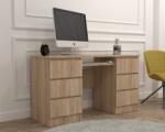 Atelier Birou Atelier Denver, dimensiuni 140x50x75 cm, culoare sonoma, include 6 sertare