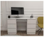 Atelier Birou Atelier Denver, dimensiuni 140x50x75 cm, culoare alb, include 6 sertare