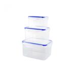 RFL Houseware Set 3 cutii alimente, dreptunghiulare, 550 ml+1, 2 litri+2, 2 litri, Lugo Clip (R3-912877)