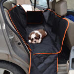 Perfect Pet Husa bancheta auto neagra cu portocaliu, matlasata